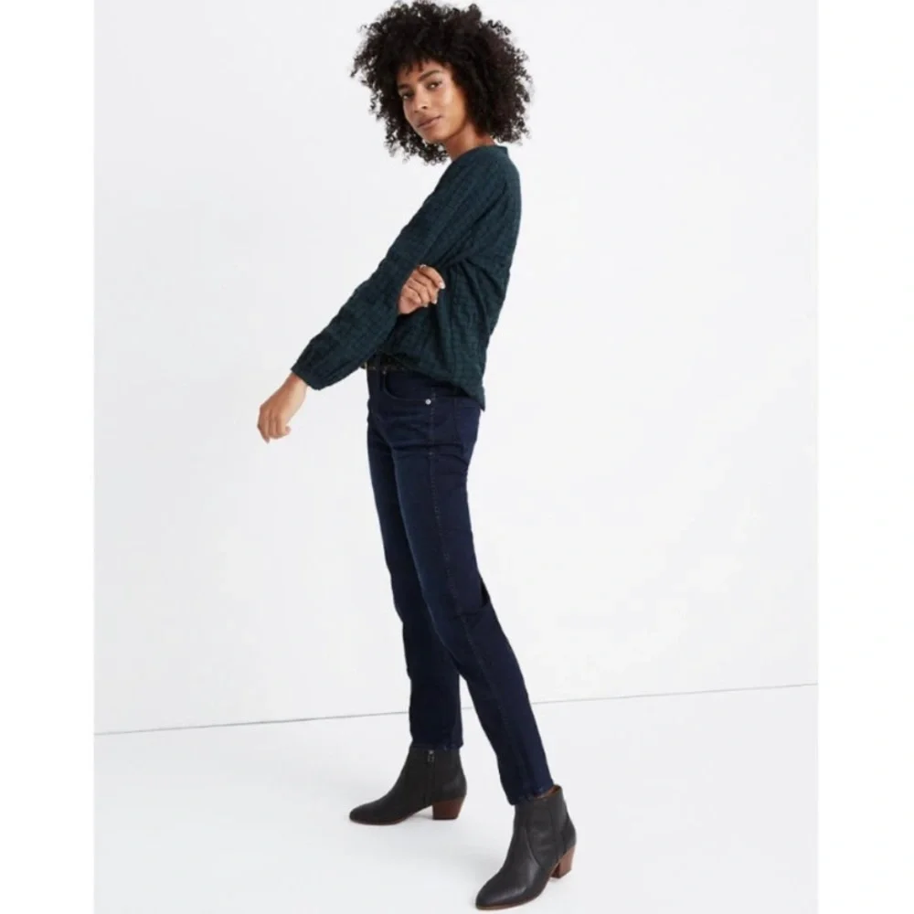 MADEWELL Tartan Plaid Button Up Peasant Blouse Balloon Sleeves XL - Picture 2 of 10